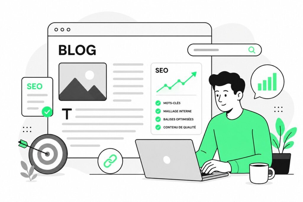 illustration-homme-travail-article-de-blog-seo-mots-cles-maillage-interne-audit